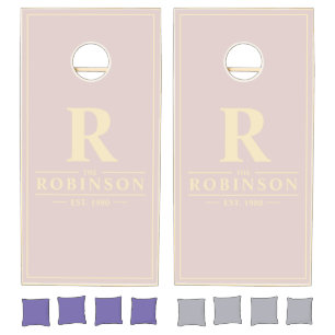 Lavender Kiss Family Name & Initial Cornhole Set