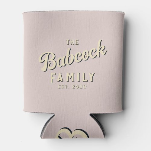 Lavender Kiss Retro Family Name & Year Can Cooler