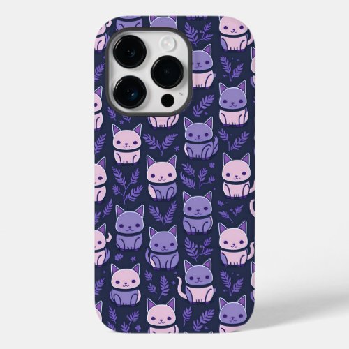 Lavender Kitties Case_Mate iPhone 14 Pro Case