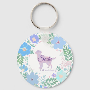 Lavender Labrador Retriever - Custom Photo & Name Keychain