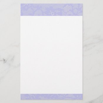 Lavender Lace Border Stationery by Cardgallery at Zazzle