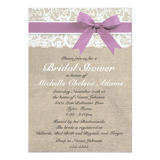 Lace Wedding Shower Invitations 5