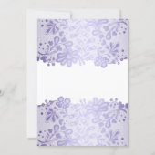 Lavender Lace Elegant Vintage White Bridal Shower Invitation (Back)