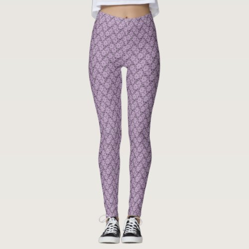 Lavender Lace Floral Leggings