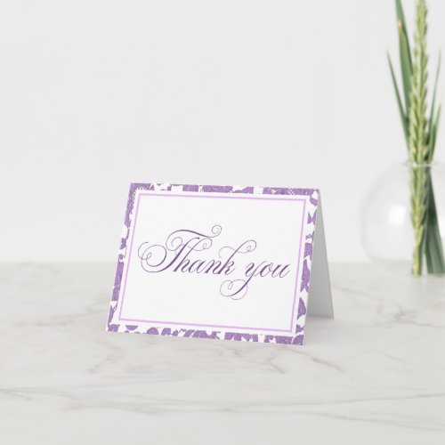 Lavender Lace Thank You Blank Card