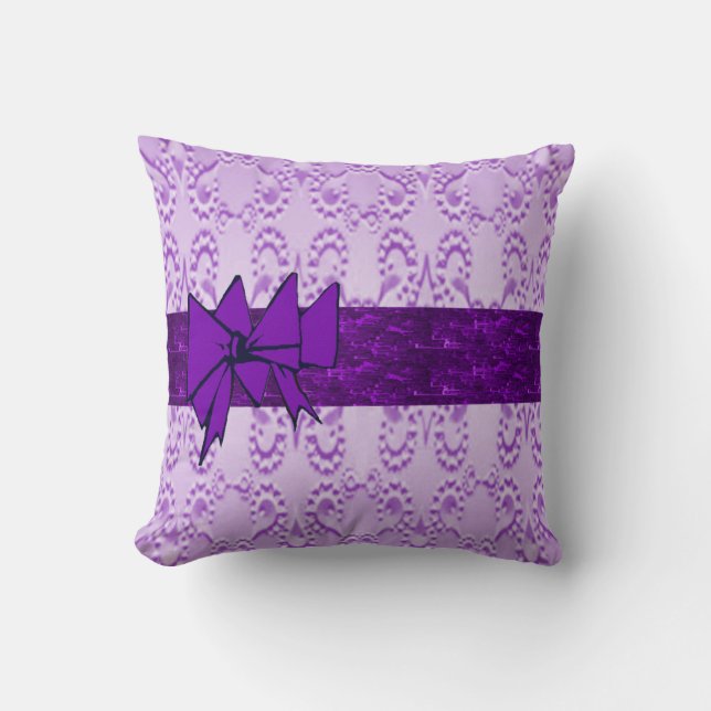 Lavender Lace Throw Pillow (Front)
