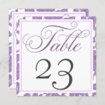 Lavender Lace Wedding or Party Table Number Card<br><div class="desc">Lavender Purple Lace Wedding or Party Table Number Cards,  customize each individually for the number of tables you desire. See the entire collection.</div>