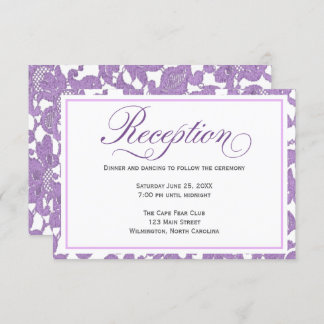 Lavender Lace Wedding Reception Enclosure Card