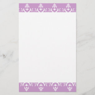 Lavender Lacy Border Stationery