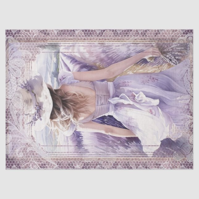 Lavender Lady Lace Tissue Paper (Front)