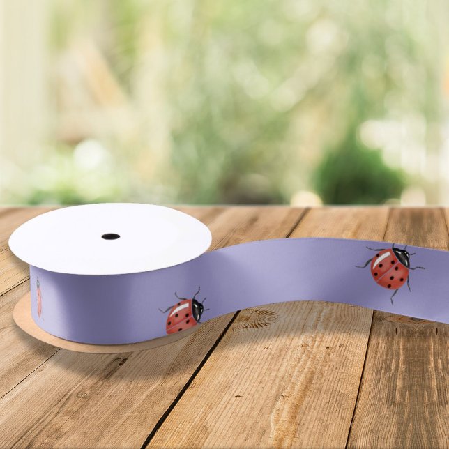 Lavender Ladybug  Satin Ribbon (Creator Uploaded)
