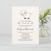 Lavender Lamb Baby Shower Invitations (Standing Front)