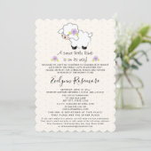 Lavender Lamb Drive By Baby Shower Invitations (Standing Front)