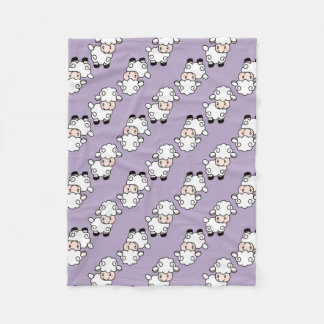 Lavender Lamb Sheep Fleece Blanket