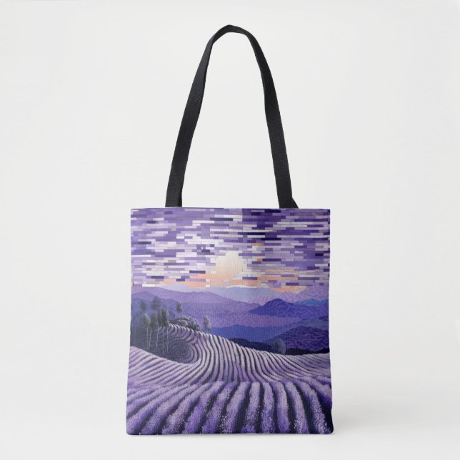 Lavender Landscape Art Decor Paint  Tote Bag (Front)