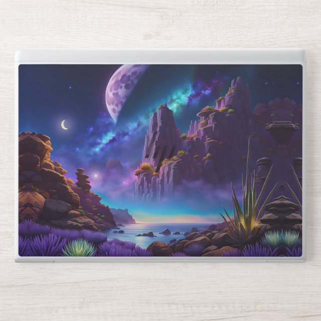 Lavender Landscape Fantasy HP Laptop Skin (Front)