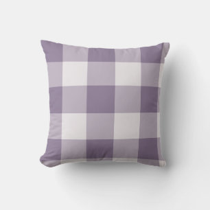 Lavender Large Buffalo Plaid Gingham Throw Pillow