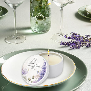 Lavender Larkspur and Waterlilies Wedding Mini Candle Favors