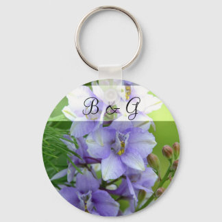 Lavender Larkspur Wedding Keychain