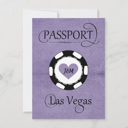Lavender Las Vegas Passport Save the Date Card