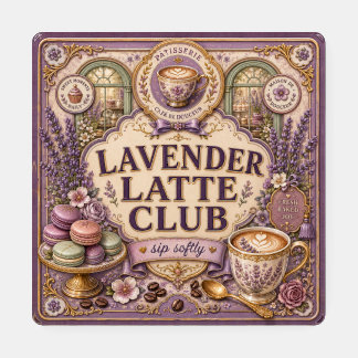 Lavender Latte Club Mocha Patisserie Coaster Set