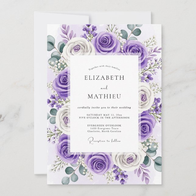 Lavender Lavish Spring Wedding Invitation (Front)