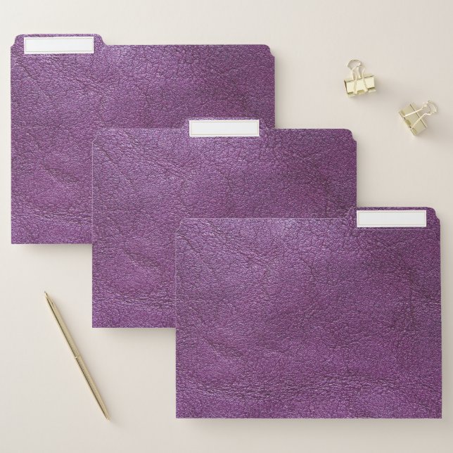 Lavender leather file folder (Set)