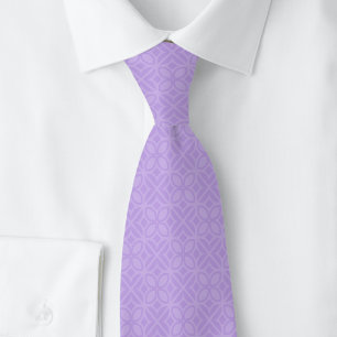 Lavender Leaves & Lines Neck Tie