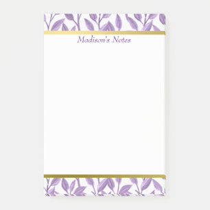 Lavender Leaves Personalized Post-it Notes
