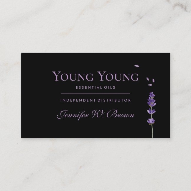 Lavender Leaves Purple Watercolor Business Card