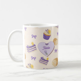 Lavender Lemon Cake Watercolor Baking Design Coffee Mug