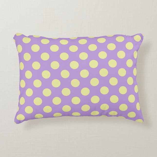 Lavender Lemon Polkadots Accent Pillow (Front)