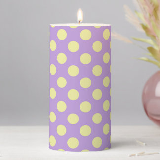 Lavender Lemon Polkadots Pillar Candle