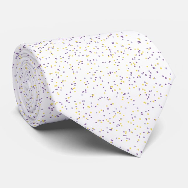 Lavender Lemonade Speckled Dots Neck Tie (Rolled)