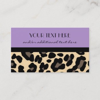 Lavender Leopard Business Card by cami7669 at Zazzle