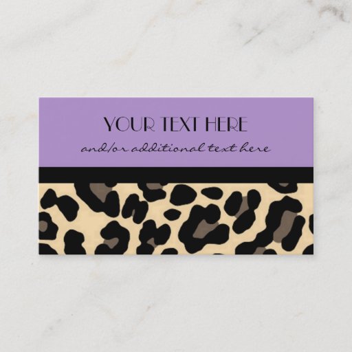 Customizable Lavender Leopard Business Card Template