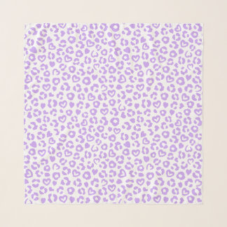Lavender Leopard Heart Pattern Scarf