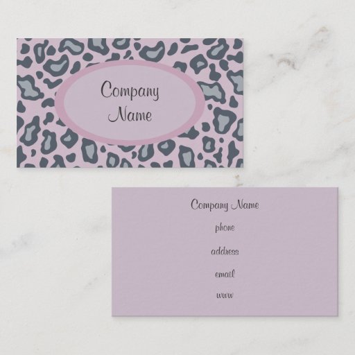 Customizable Lavender Leopard Print  Business Card