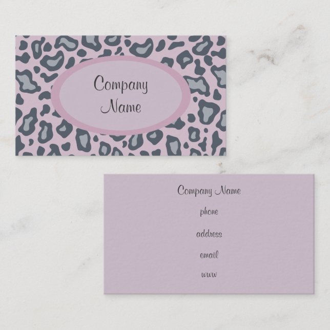 Lavender Leopard Print  Business Card (Front/Back)