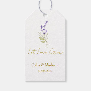 Lavender Let love grow wedding seed Gift Tags
