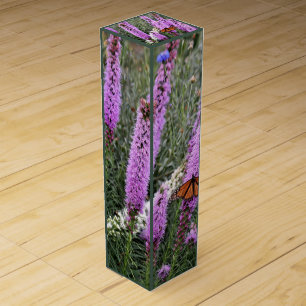 Lavender Liatris w/Monarch • Wine Gift Box 