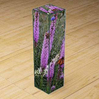 Lavender Liatris w/Monarch • Wine Gift Box 