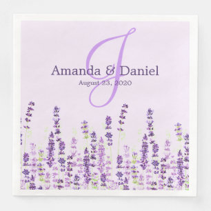 Lavender Light Purple Flowers Paper Dinner Napkins