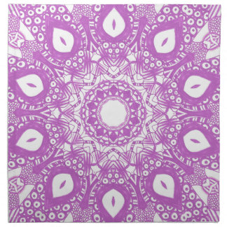 Lavender Light Purple Kaleidoscope Mandala Napkins
