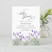Lavender Lila Greenery Gender Neutral Baby Shower Invitation (Standing Front)