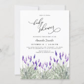 Lavender Lila Greenery Gender Neutral Baby Shower Invitation (Front)
