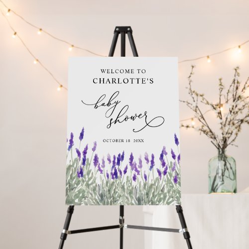 Lavender Lila Greenery Welcome Baby Shower 