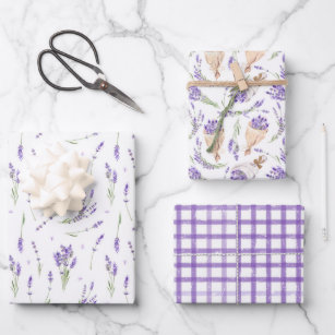 Lavender Floral Wrapping Paper - 20 Sheets - LO Florist Supplies