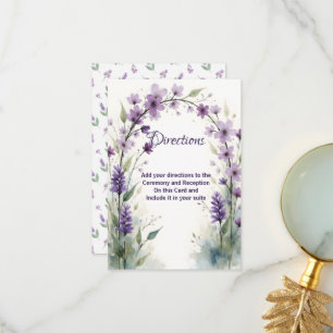 Lavender Lilac Floral Arch Directions Encl Card