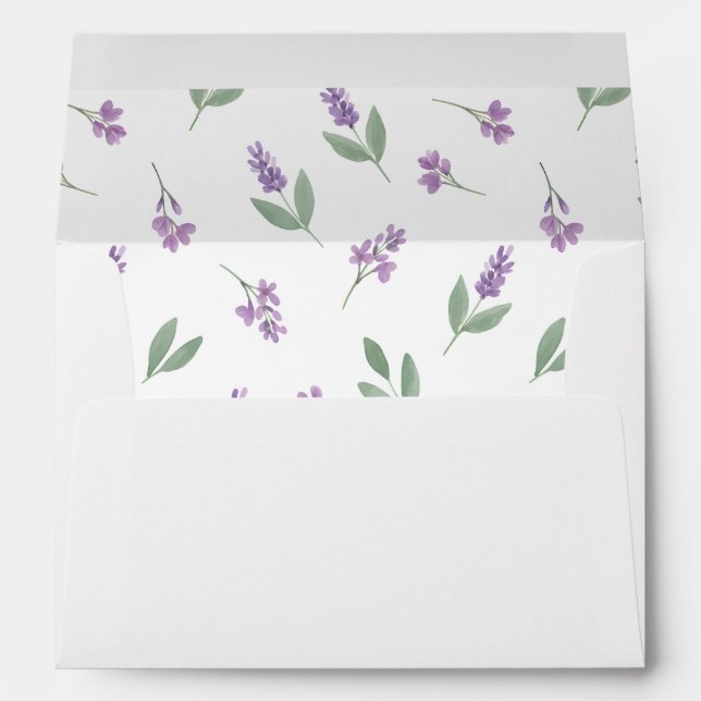 Lavender Lilac Floral Arch Wedding Invitation Envelope (Back (Bottom))